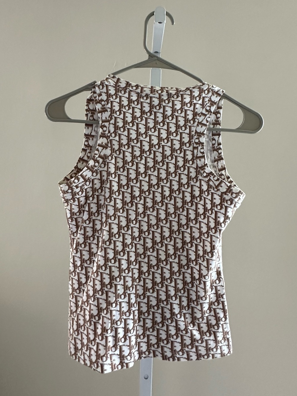 Vintage Dior Brown Logo Print Tank with Floral Embroidery - Picture 4 of 4